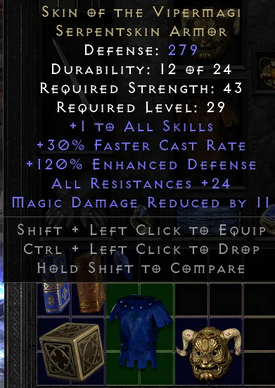 Skin of the Vipermagi +24 all res roll